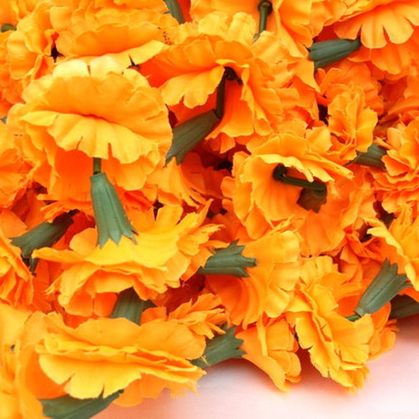 Guirlandes de Marigold, guirlande de fleurs, fleurs de mariage indien, Diwali Marigold, Set de 6, 5 pieds longs filaments, décor de fête, mariage, Divālī