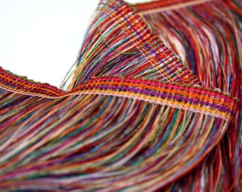 Fringe Trim Long, Chainette  Fringe Lace, 6 or 10inch Multi Colored Rainbow Trim, 1 yard, Home Decor, FLapper Costumes,Shawl Trim