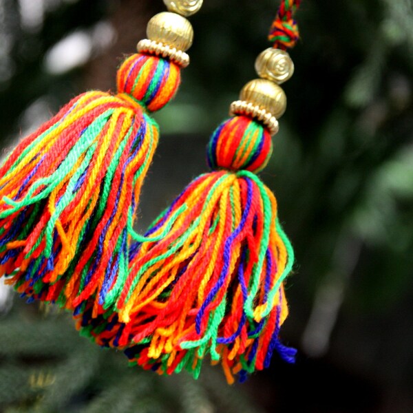Long Multi Colored Tassels Etsy