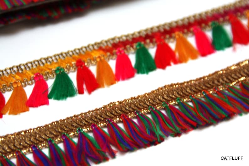 Indian Tassel Lace Tassle Fringe Trim Choose Color 1 Yard Etsy