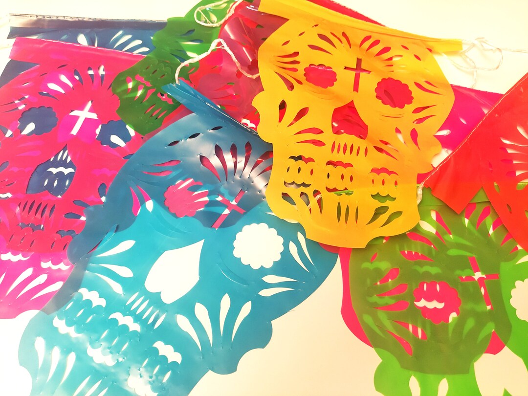 Mexican Papel Picado, Dia De Los Muertos, Sugar Skull Outdoor Fiesta