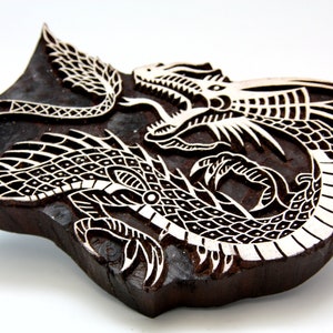 Dragon, Block printing Stamp, Indian Wood Block Textile Stamp, Hand Carved , Paper Craft Stamps, 1 piece, Dragon Gift Idea