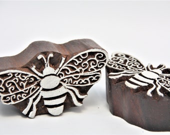Bee Printing Block Stamps Printing On Fabric, Clay, Tattoo