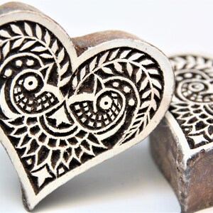 Valentines Day Heart, Indian Wood Block Print Stamp, Fabric ...