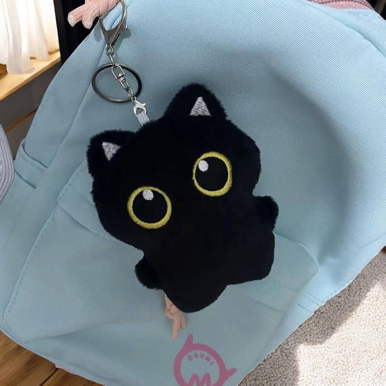 Black Cat Plush - Cute Small Stuffed Doll Pendant - Soft Cuddly Pillow ...