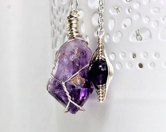 Raw Amethyst Dowsing Pendulum Necklace