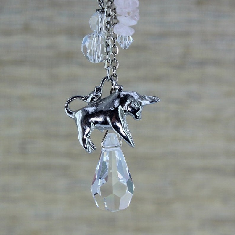 Zodiac Car Catcher Birthstone Keyring Taurus Birth Sign Handbag Bling Birthday Gift Necklace Astrology Jewellery Rear Mirror Dangle