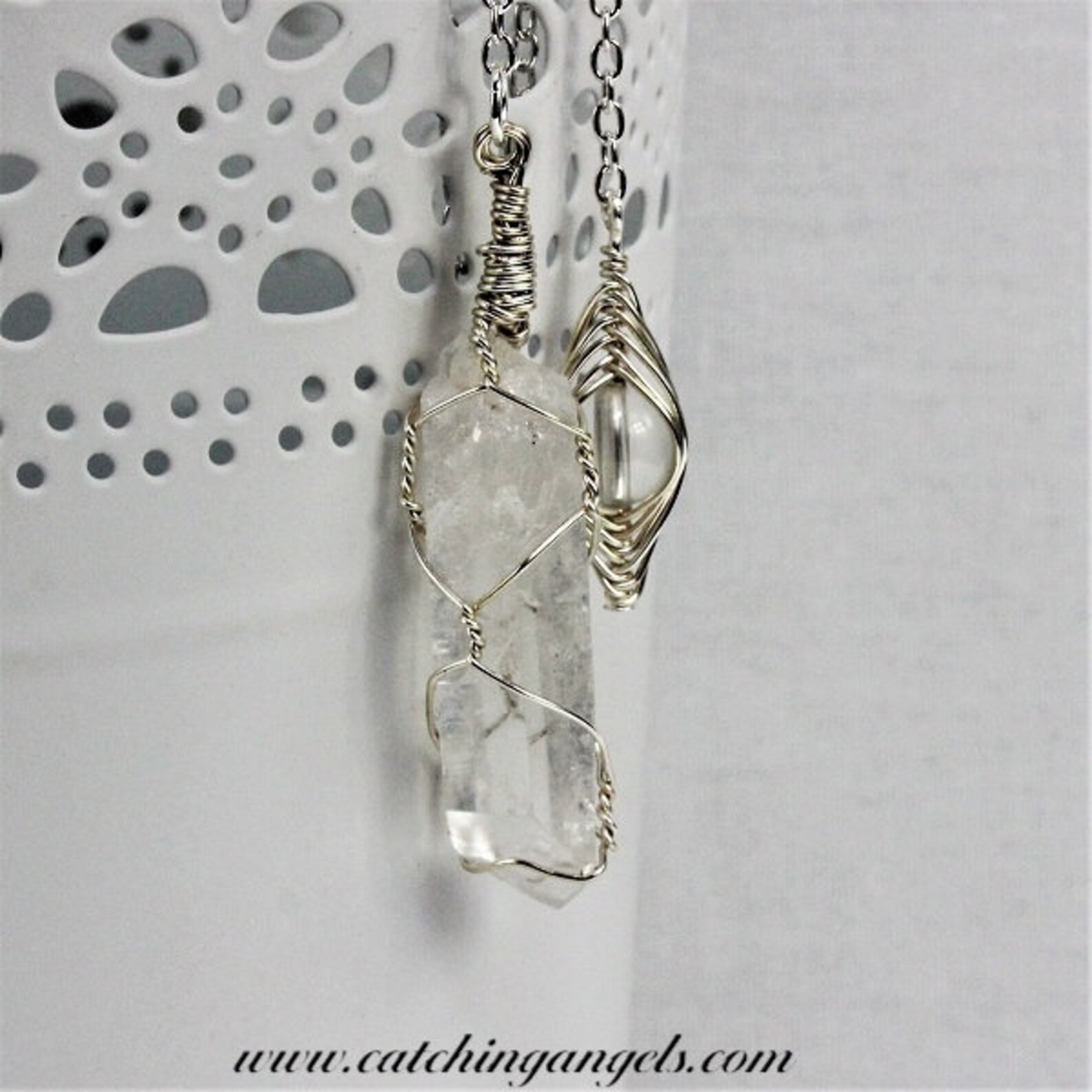Wire Wrapped Pendulum Pendant Natural Clear Quartz Point Etsy