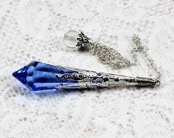 Swarovski Medium Sapphire Icicle Pendulum — Divination & Meditation Tool