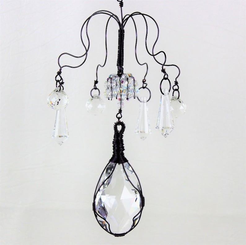 Crystal Suncatcher Chandelier Swarovski Crystal Mobile Etsy