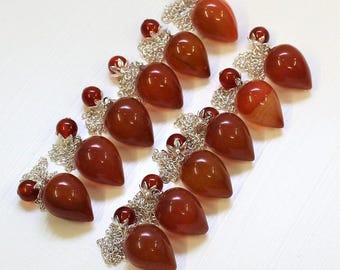 Carnelian Cone Pendulum, Gemstone Necklace, Chakras Pendant, Physical Energy Pendant, Personal Power, Creativity, Energy Work, Dowsing