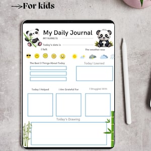 Kids Daily Journal Printable | Gratitude & Emotion Tracker for Children | Morning Routine Chart | Digital PDF Download