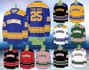 Maglia da hockey su ghiaccio con nome e numero personalizzati per le confraternite, maglietta da hockey con colore personalizzato per le confraternite, piccolo grande regalo, ovvero maglia da hockey per i fan