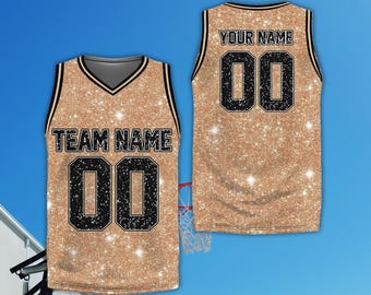 Custom Name & Number Fraud Glitter Basketball Jersey, Personalized Colors Kids Adult Basketball Shirt, Game Day Outfit For Basketball Fans
