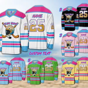 Personalized Name Ice Cream Drip Ice Hockey Jersey, Custom Color Sprinkles Ice Cream Hockey Shirt, Sports Game Day Outfit For Hockey Fans