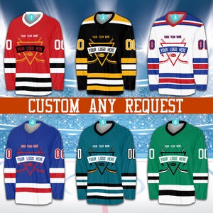 Personalized Name Number Logo Ice Hockey Jersey, Custom Hockey Shirt, Hockey Team Jersey, Game Day Outfit For Hockey Fan Hockey Lover Family