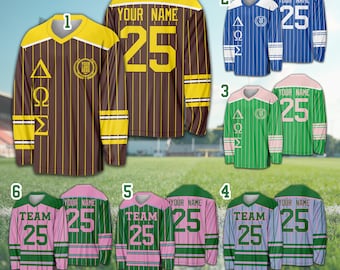 Maglia da hockey su ghiaccio con nome e numero personalizzati per le confraternite, maglietta da hockey con colore personalizzato per le confraternite, piccolo grande regalo, ovvero maglia da hockey per i fan