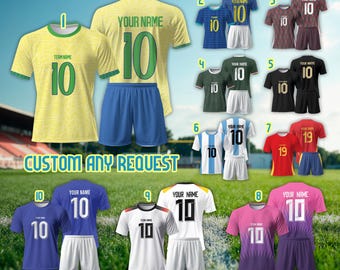 Personalized Name Number Soccer Jersey, Custom Color American Soccer Team Jersey For Kid Adult Team Uniform, Game Day Outfit For Soccer Fans