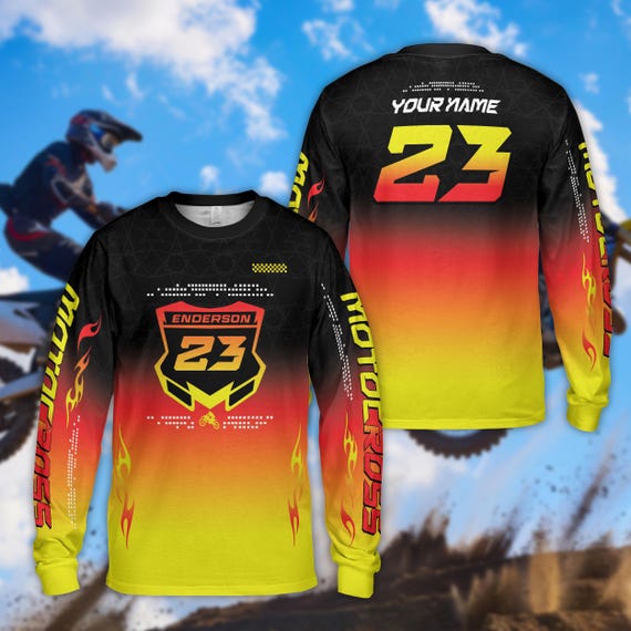 Personalized Motocross Youth & Adult Long Sleeve Shirt, Custom
