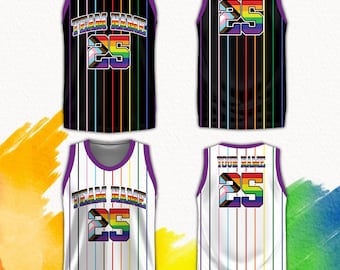 Personalized Name LGBTQ Pride Basketball Jersey, Custom Rainbow Pride Month Basketball Shirt, Support Gift For LGBT Community Basketball Fan