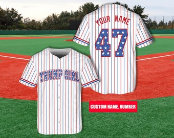 Personalized Trump Girl Baseball Jersey, Custom Trump MAGA Jersey, Election 2024 Shirt, Republican Gifts For Trump Supporter, Trump 47 Shirt