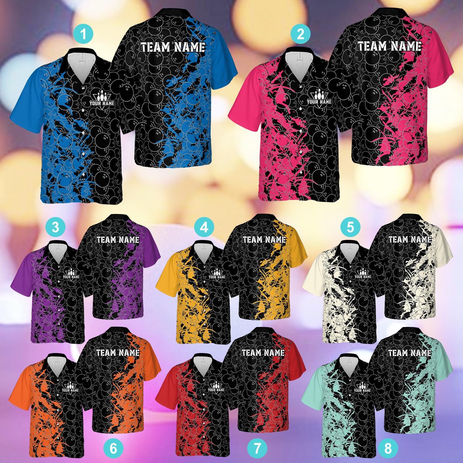 Camicia da bowling personalizzata per uomo donna nome