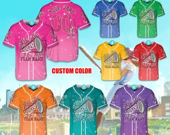 Camisa de beisebol personalizada com estampa de glitter e laço de coquete, camisa de líder de torcida com nome personalizado para líder de torcida, mãe de torcida, time de torcida