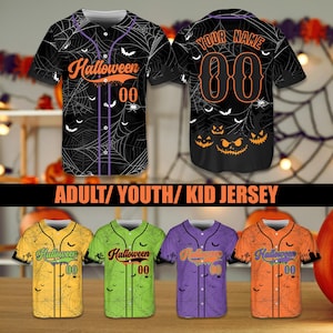 Personalisierte Name Halloween Baseball Jersey Benutzerdefinierte Farbe Gruselige Saison Jersey Familie Halloween Party Passendes Jersey Kürbis Halloween Shirt