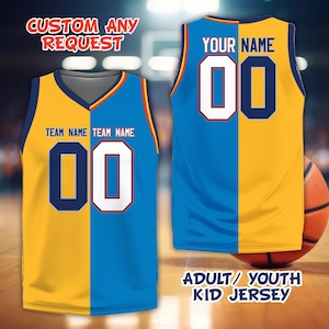 Personlig baskettröja med två namn, anpassad basketlagsuniform med delad passform för barn och vuxna, basketmatchdräkt för basketälskare