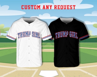 Custom Trump Girl Baseball Jersey, Make America Great Again Jersey, Election 2024 Shirt, Republican Gift For Trump Supporter, Trump 47 Shirt