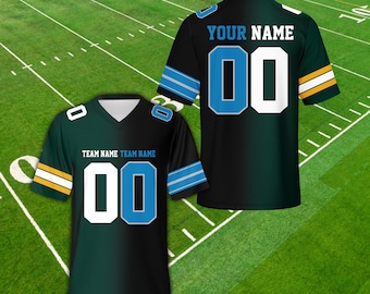 Personalized Two Football Team Jersey, Custom Split Gradient Football Jersey, Game Day Outfit For Kids & Adult Football Fans Football Lovers