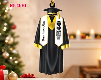 Personalized Name Graduation Ornament, Custom Class Of 2025 Ornament, High School Graduation Ornament, New Graduate, College Graduation Gift