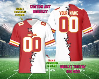 Maglia personalizzata per due squadre di football, maglia personalizzata per football americano divisa, maglia divisa per due squadre, outfit per il giorno della partita per gli amanti del football