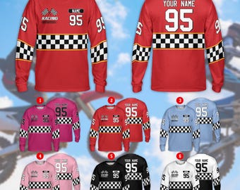 Camiseta de motocross a cuadros personalizada para jóvenes y adultos, manga larga, nombre y número de piloto personalizados, camiseta de motocross, camiseta de motocross MX Enduro Race 3D