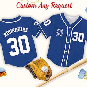 Personalisierte Farbe Kinder Erwachsene Baseball Jersey, Benutzerdefinierte 30 Rodriguez Baseball Jersey Film Baseball-Shirt Spieltag Outfit für Baseball-Liebhaber