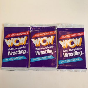 1991 WCW World Championship Wrestling Trading Card Packs. Lot of 3 Packs