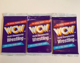 1991 WCW World Championship Wrestling Trading Card Packs. Lot of 3 Packs