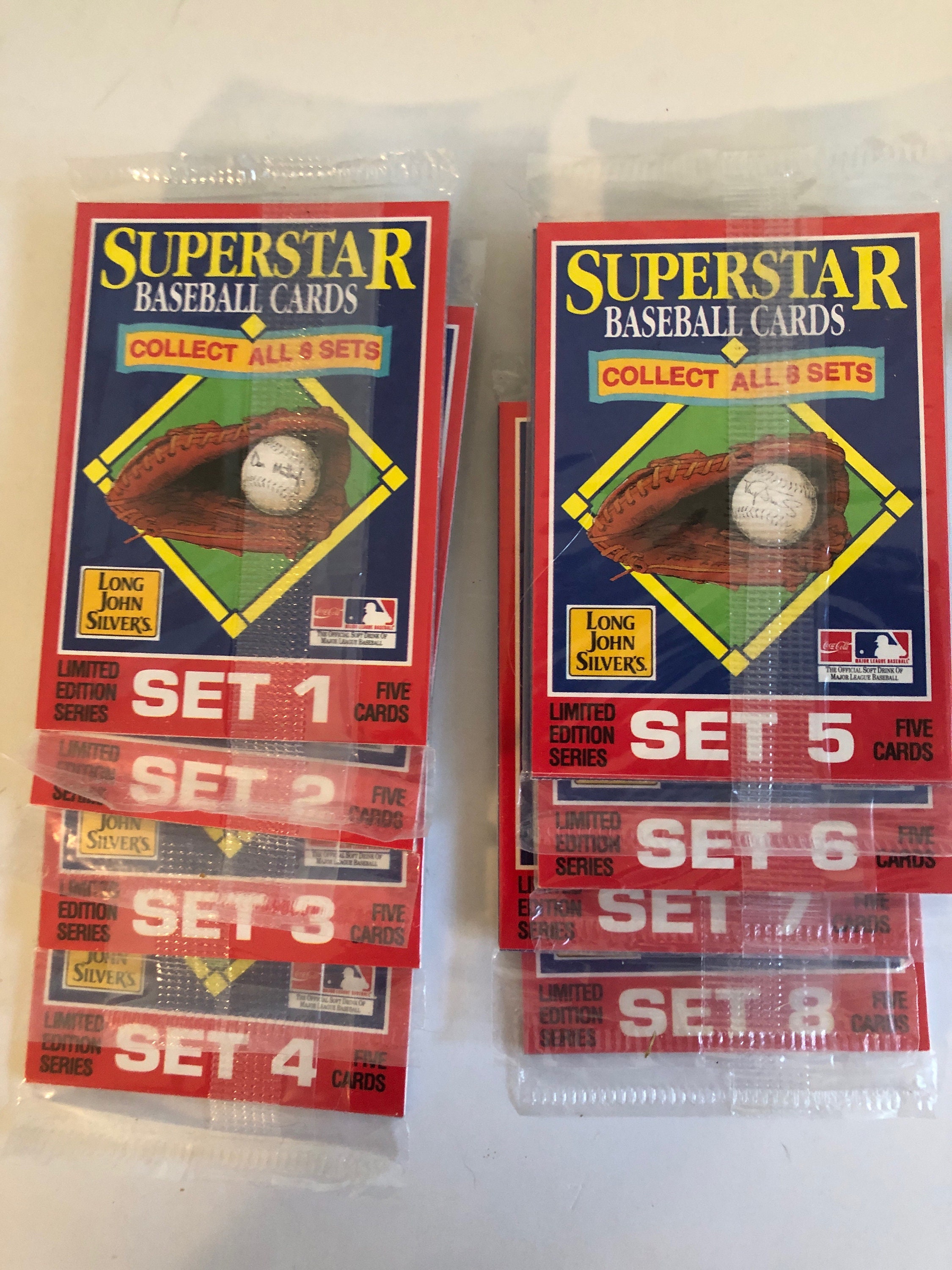 1990 Long John Silvers Baseball Cards: Limited Edition, 8 Sets Sealed