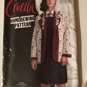 Simplicity 9342 Adult Costume Pattern. Disney Cruella. Sizes XS-XL