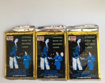 3 Packs of Guinness Book of World Records Trading Cards