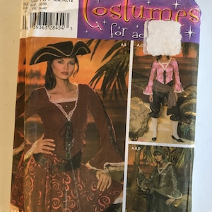 Simplicity 4914 Uncut Misses Pirate Costume Pattern. 3 Styles. Sizes 6,8,10,12