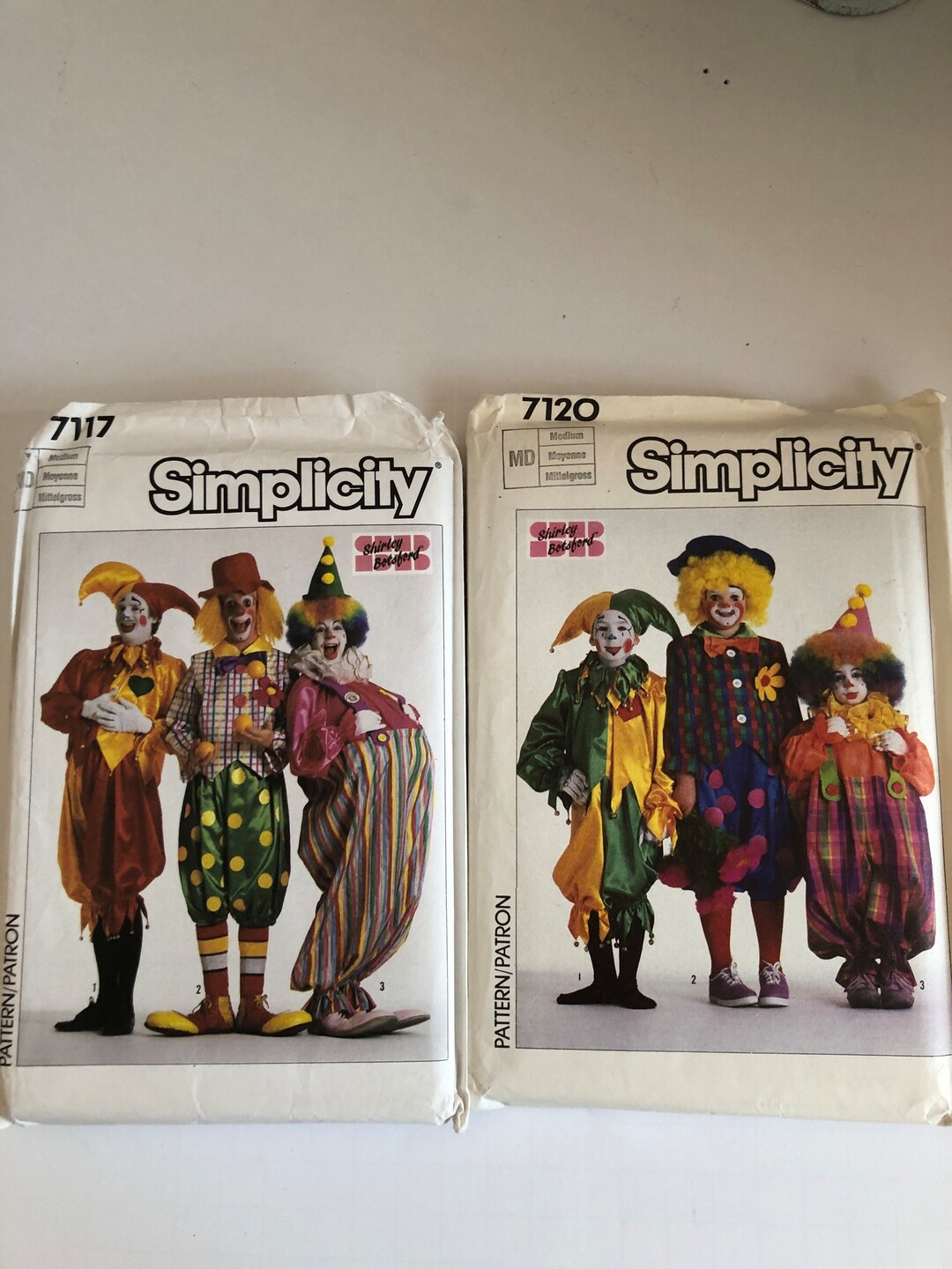 Simplicity 7117 adult or 7120 Child Uncut Clown Costume Pattern. Adult