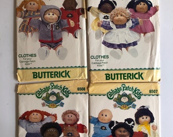 Butterick Uncut 6507, 6508, 6509, 6511 Cabbage Patch Kids Clothes Pattern. Sold Separately