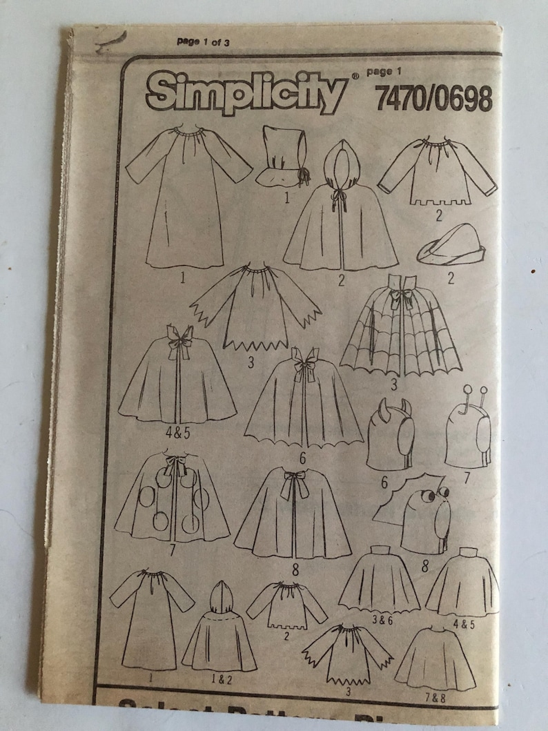 Simplicity Children's Costume Pattern: Zoro, Devil, Dracula, Ladybug ...