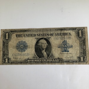 1923 Blue Seal Large 1 Dollar Error Silver Certificate