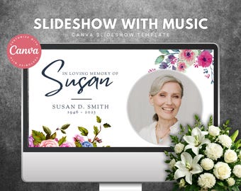 Celebration of Life Slideshow Template: Funeral Memorial Video (Canva Digital Download)