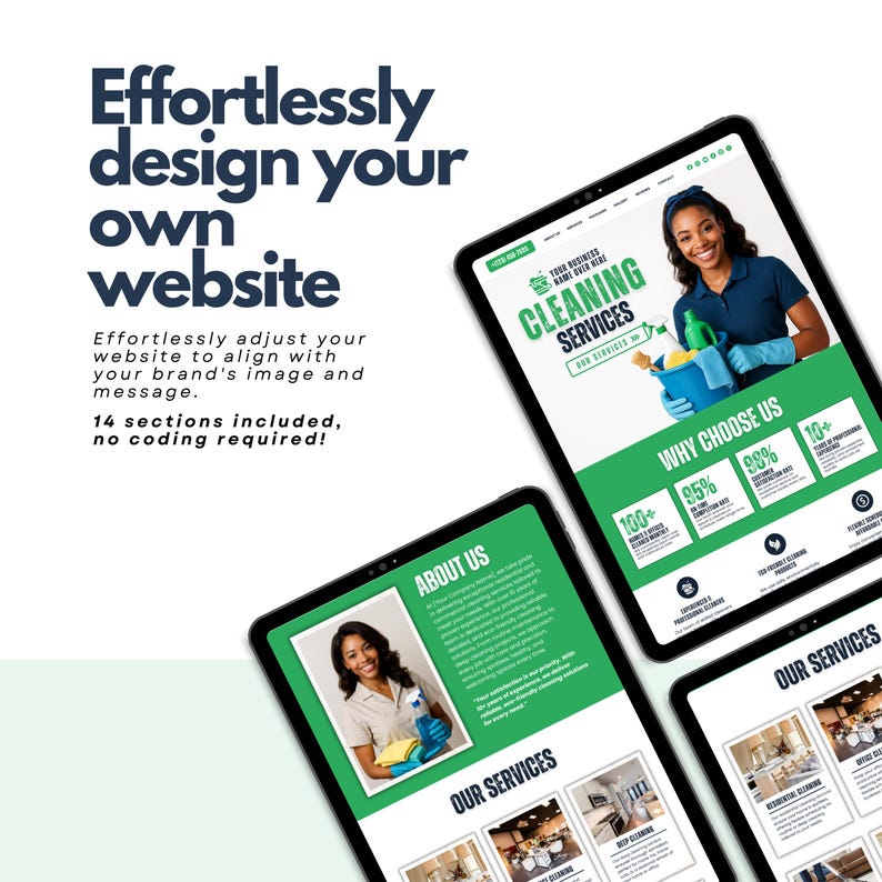 Cleaning Company Website, Professional Cleaning Business Website Template, Cleaner Website Template, Commercial Cleaning Landing Page Design

cleaning service
cleaning website
cleaner service
cleaning business
Commercial Cleaning
cleaning marketing
carpet cleaning
cleaning company
cleaner professional
residential cleaning
office cleaning
maid website
Canva Website Template