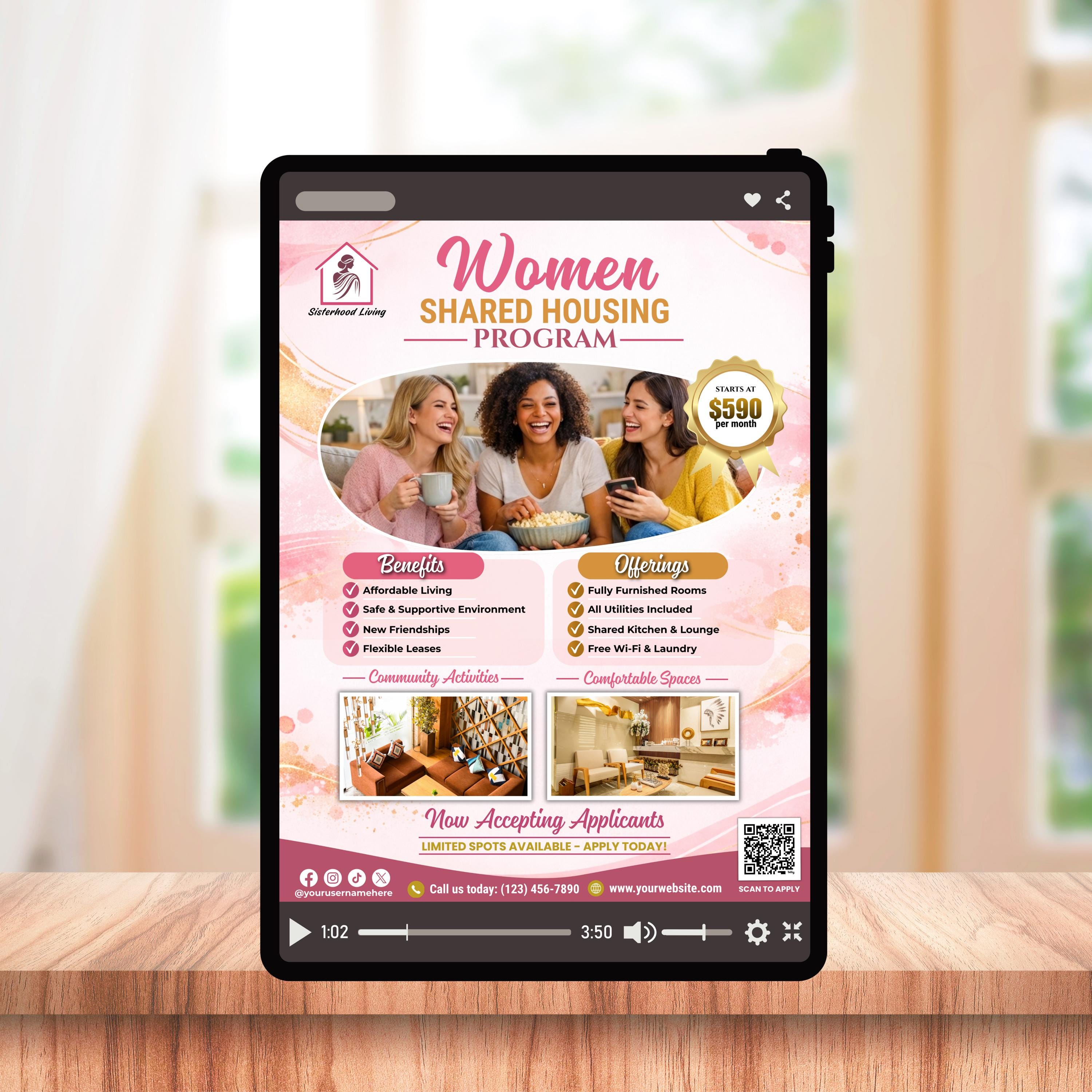 Shared Housing Program Women Shared Housing Program Marketing Flyer, Sober Living Home Flyer ...
