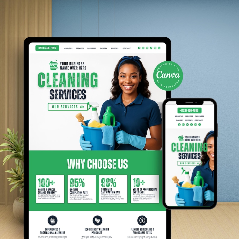 Cleaning Company Website, Professional Cleaning Business Website Template, Cleaner Website Template, Commercial Cleaning Landing Page Design

cleaning service
cleaning website
cleaner service
cleaning business
Commercial Cleaning
cleaning marketing
carpet cleaning
cleaning company
cleaner professional
residential cleaning
office cleaning
maid website
Canva Website Template