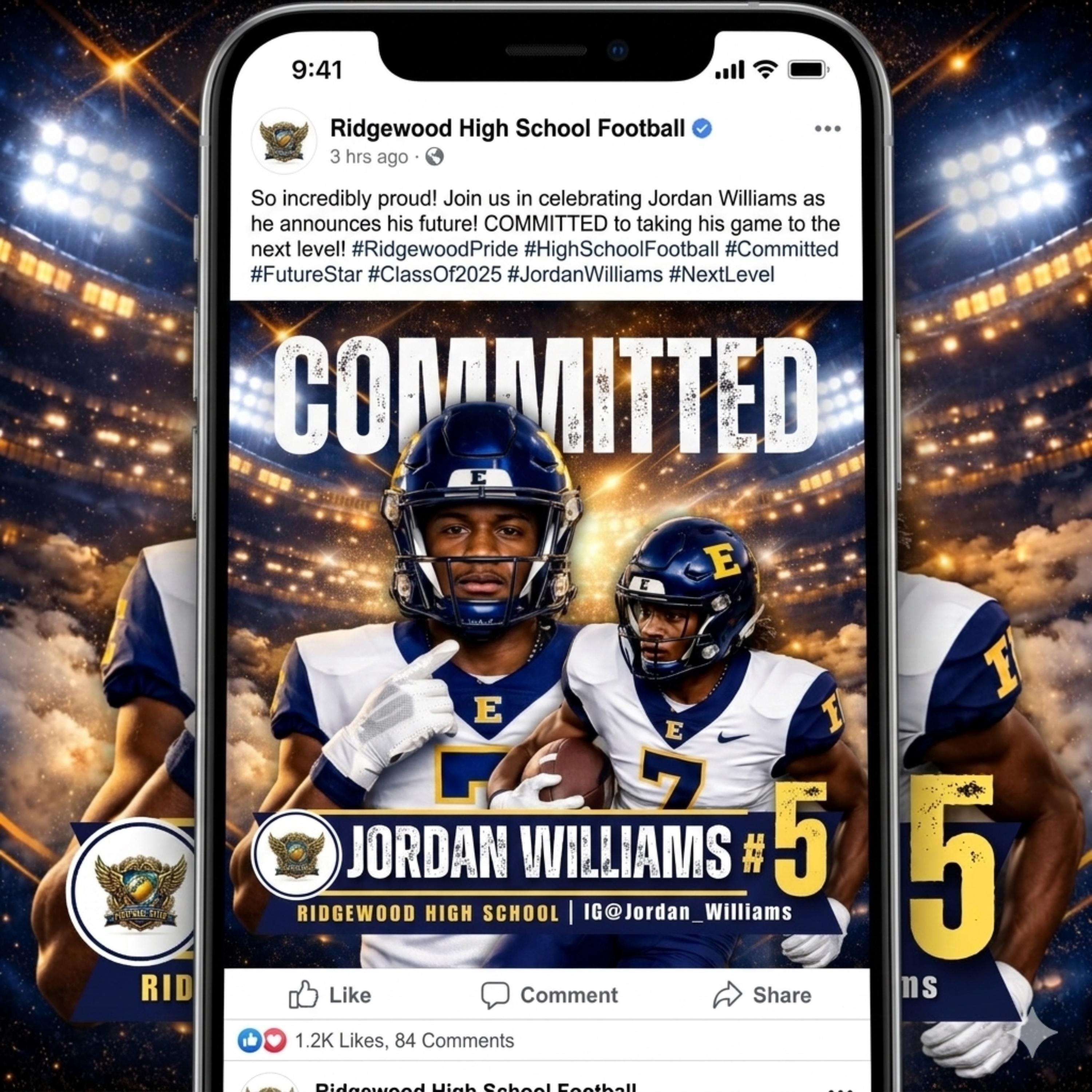 Football Commitment Template Canva, Football Commitment Flyer 2026 ...